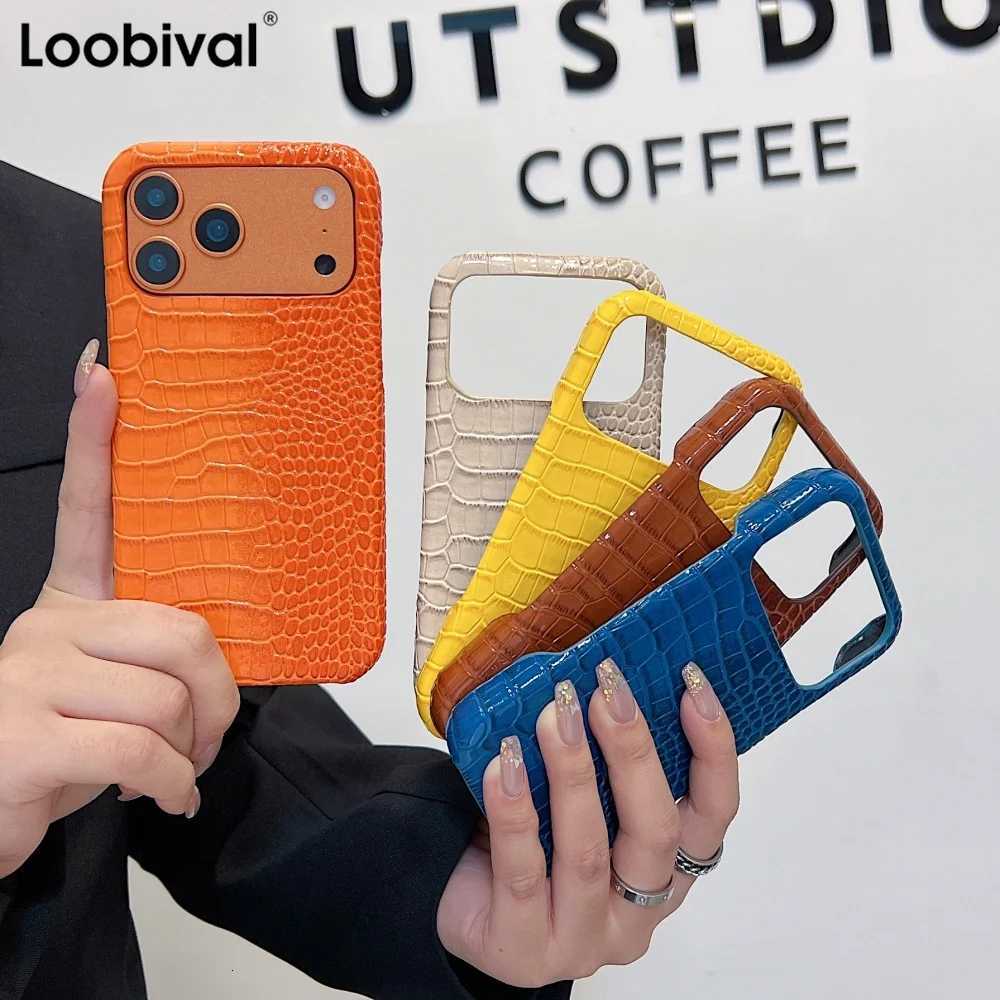 Crocodile Patter PU Leather Glossy Case For iPhone 17 Prax 16 15 14 Plus 13 12 11 Pro Max Luxury Frameless Cover C251209