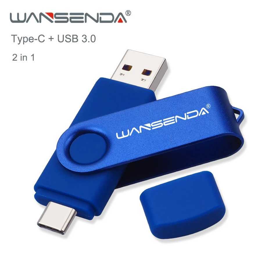 Wansenda USB Flash Drive 512GB 256GB USB 30 Pen Drive 128GB Cle USB Stick for Type C Android/PC 64GB Pendrive 32GB Memoria USB C251209
