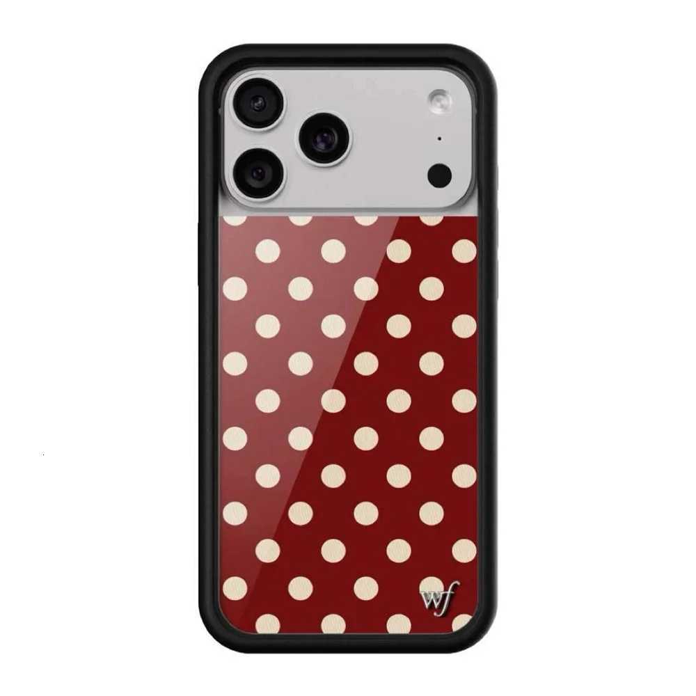 New Wildflower Strawberry polka dots Phone Case for 17 16 Pro Max 12 13 14 15 Plus 17 Pro Fundas Cute Bear 3D WF Protective Cove M251209