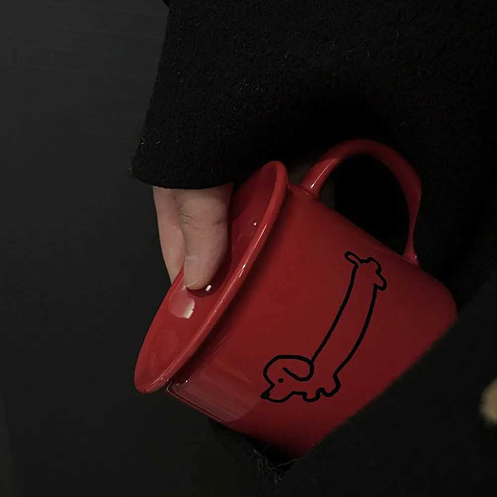 Ceramic Dachshund g Coffee Tea Milk Cups Cute Puppy Cup Fashion Handheld Water Drinking Cup Great Present for Lovers Friends H251209