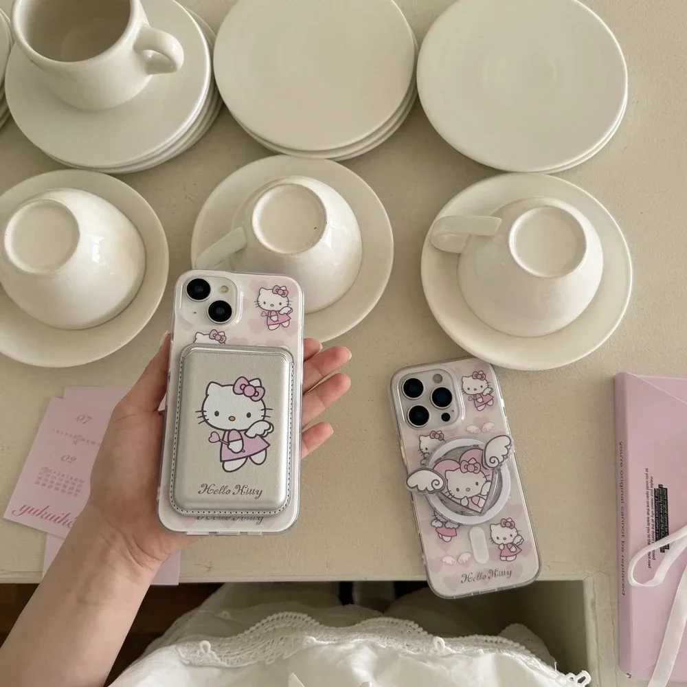 Cute Angel Phone Case For iPhone 17 16 15 14 13 12 Pro Max Magnetic Grip Holder Wireless Charge Cover C251209