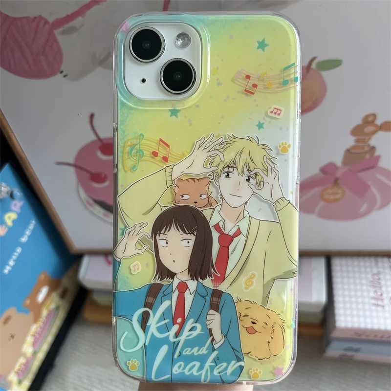 Japanese INS Cute Anime Light Tone Girl Relaxed Bear Phone Case For iPhone 16 15 14 13 12 11 Pro Max Plus Minimalism Y2k Cover C251209