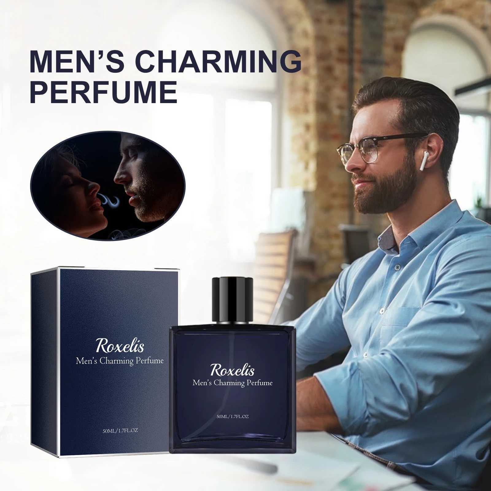 Roxelis 50ml Men Glamour Perfume Spray Cologne Light Fragrance Fresh Pheromone Romantic Couple Dating Gentlemen Charming PerfumeT251209