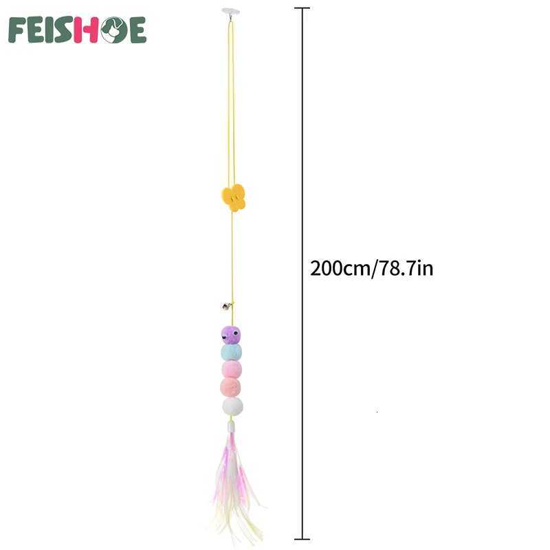 Cat Toys Swing Sticky Disc Elastic Hanging Door Teasing Cat Rope Long Rope Teasing Cat Toy Cat Accessories Pet Kitten Toy M251209