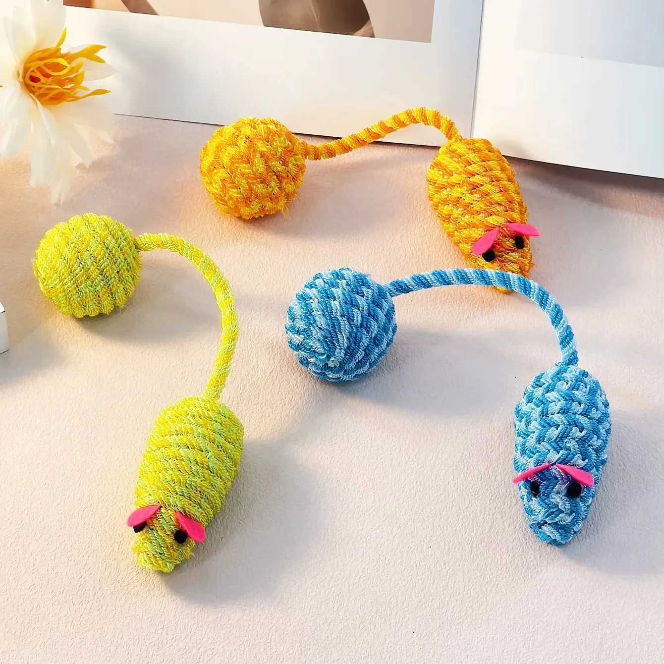 1PC Pet Cat Toy Knitting Mouse Tail Ball Teasing Cat Toy Rustling cosas para gat Cat Play Toy for Pet Use Only M251209