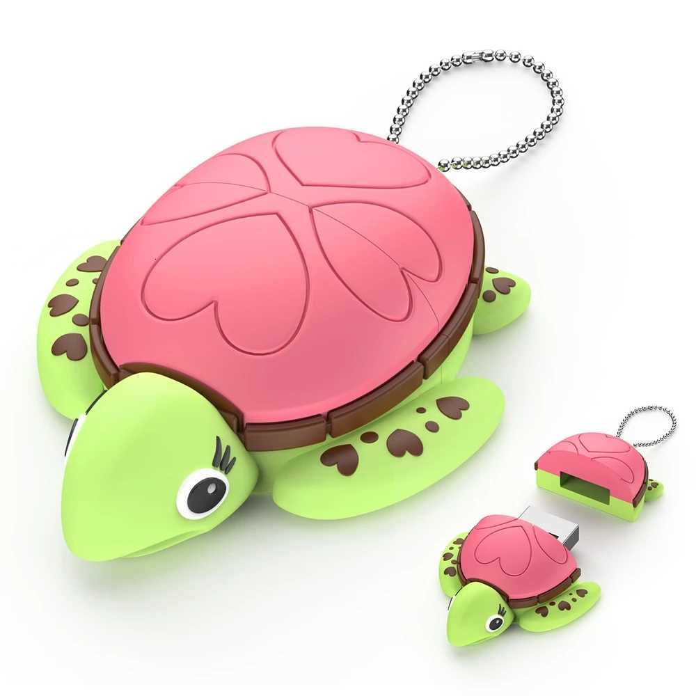 Cute USB Flash Drive 256GB 128GB 64GB Cartoon Sea Turtle Shaped Novelty 32GB 16GB 8GB Memory Stick Pendrive Gift Flash Memory C251209