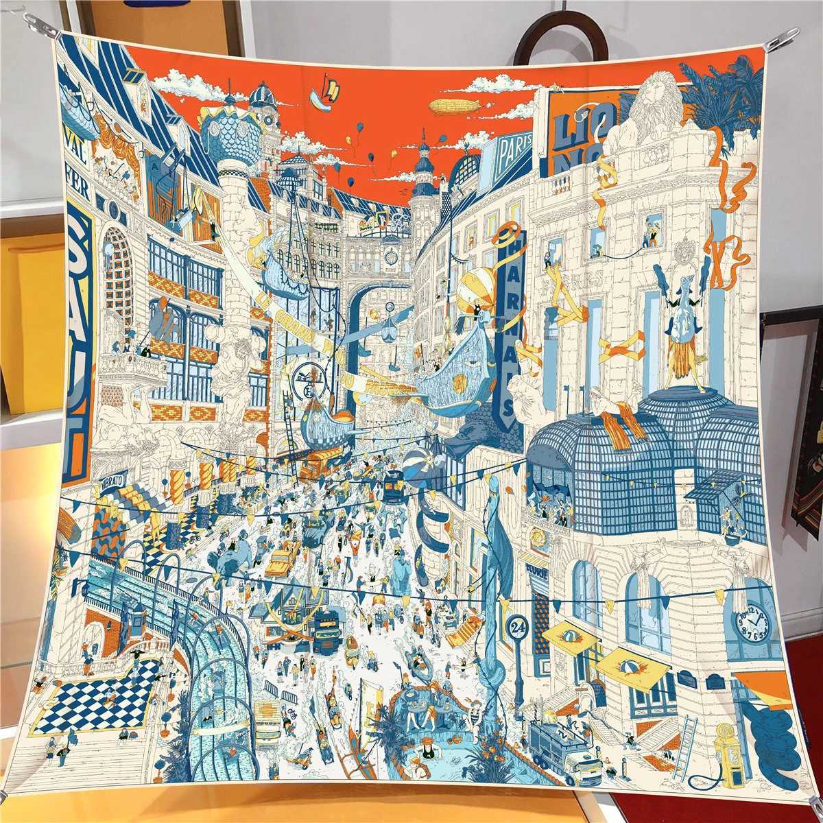 Luxury New Summer Air-conditioned Room Warm Square Scarf French Fashion Womens Shawl Gift Fashion Trend Headscarf Y251208