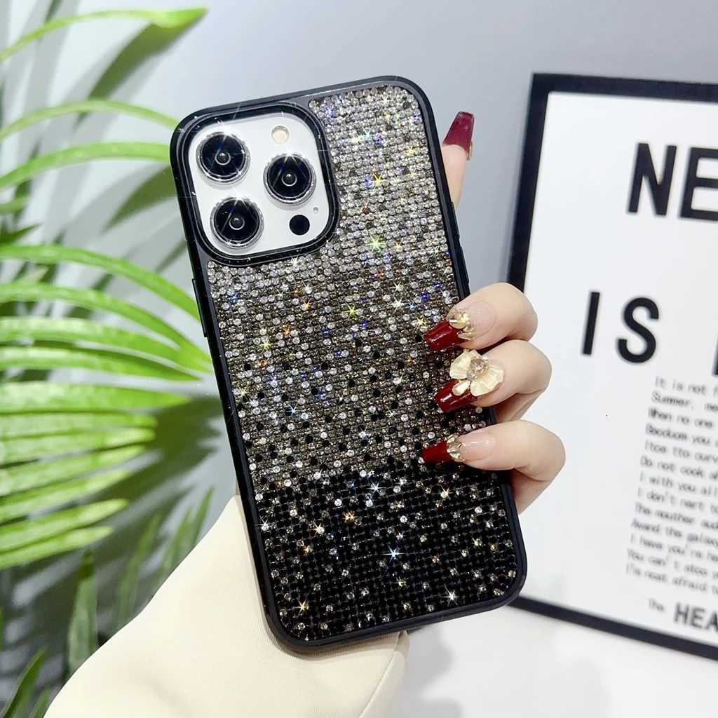 BlingBling Luxury Three Color Gradient Rhinestone Cover Case for iPhone 16 15 14 13 12 Pro Max Plus Phone Case C251209
