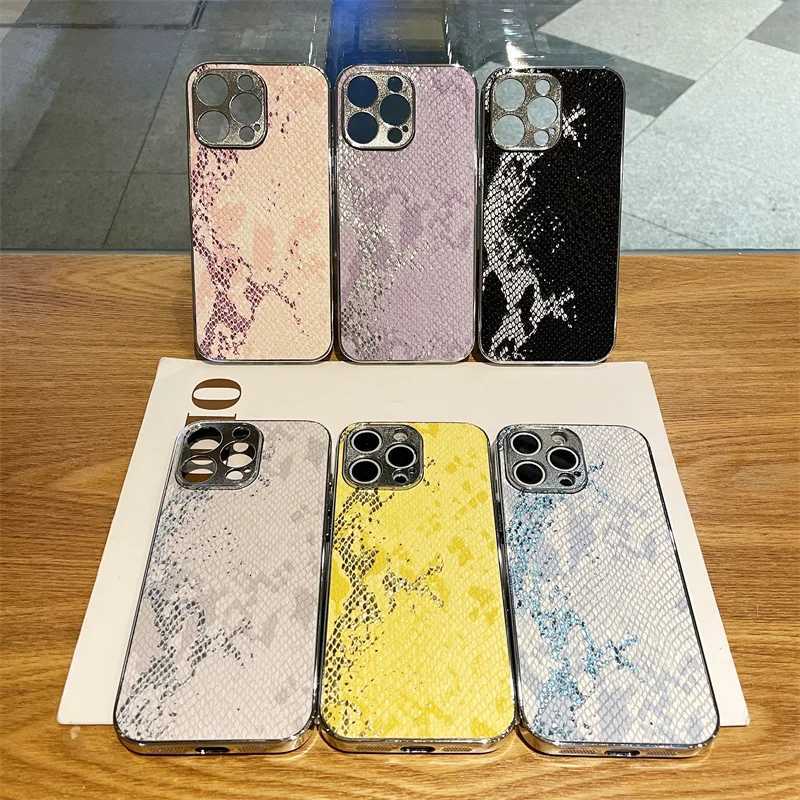 2 IN 1 Luxury Plating Imitation Snake Skin Pattern Texture Leather Phone Case For iPhone 16 15 14 Plus 13 Pro Max 16E Soft Cover C251209