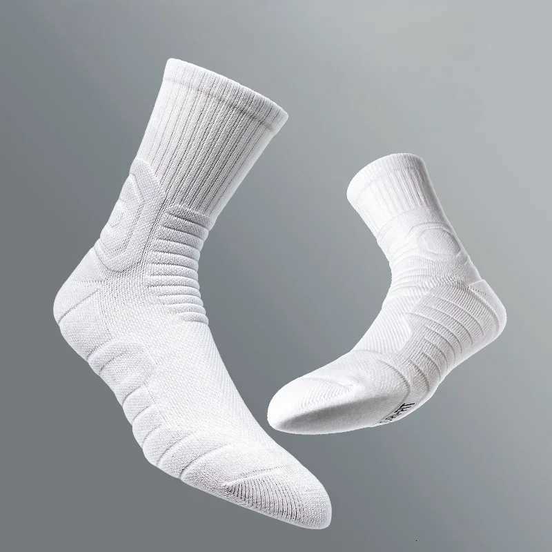 Man Sports Socks for Men Cotton High Quality Football Basketball Socks Solid Color Towel Bottom Thick Running Cycling Socks MaleT251209