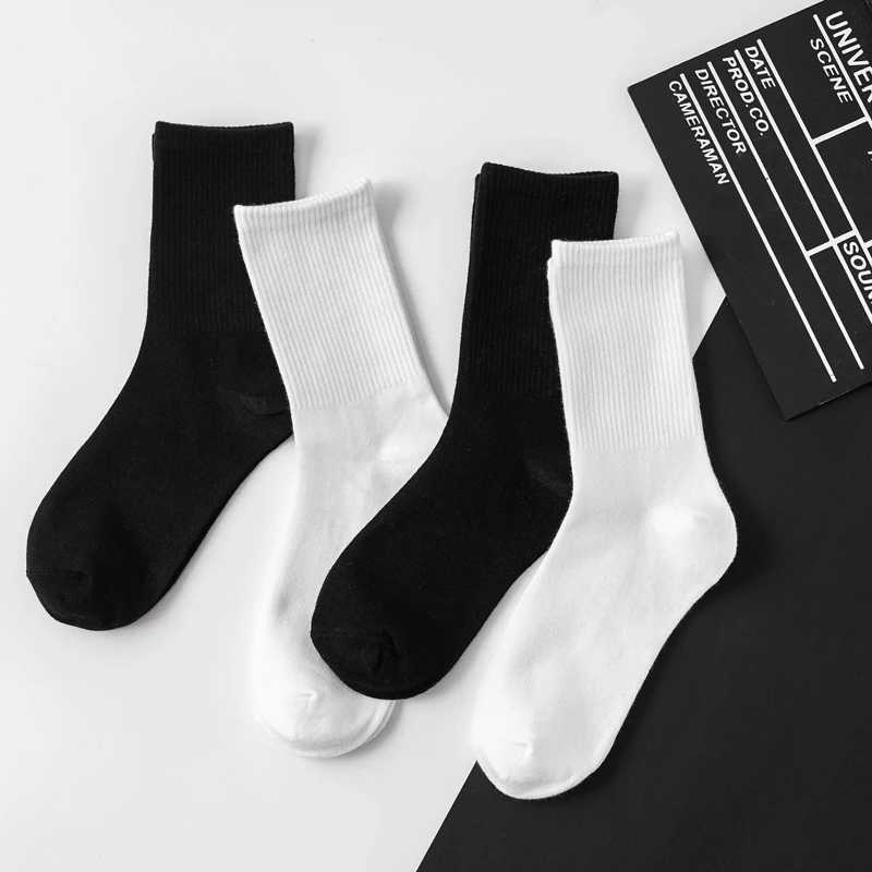 6/10 Pairs Mid Length Socks Men Fashion Solid Color Business Sports Sweat-absorbing Breathable Autumn Simple High-quality SocksT251209