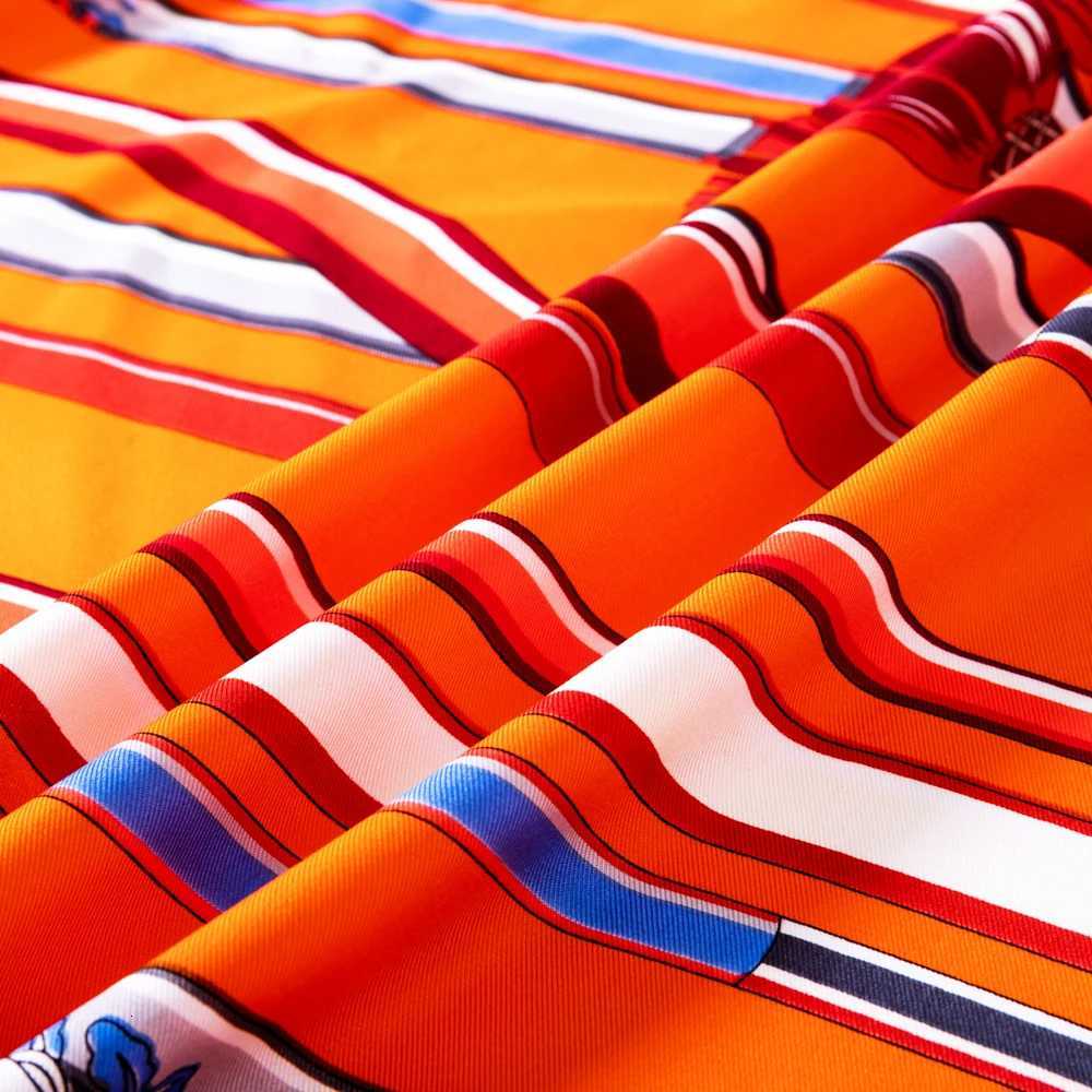 Luxury POBING Manual Hand Rolled Twill Silk Scarf Women Mace Print Square Scarves Echarpes Foulards Femme Wrap Bandana Small Hijab 90CM Y251208