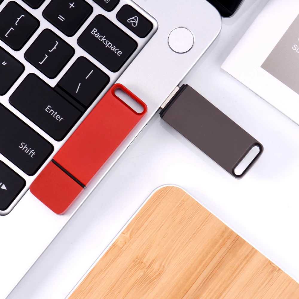 Business gift Metal USB 20 Flash Drives 128GB 64GB Waterproof Pen drive 32GB16GB 8GB 4GB Memory stick Black U disk for Cputer C251209