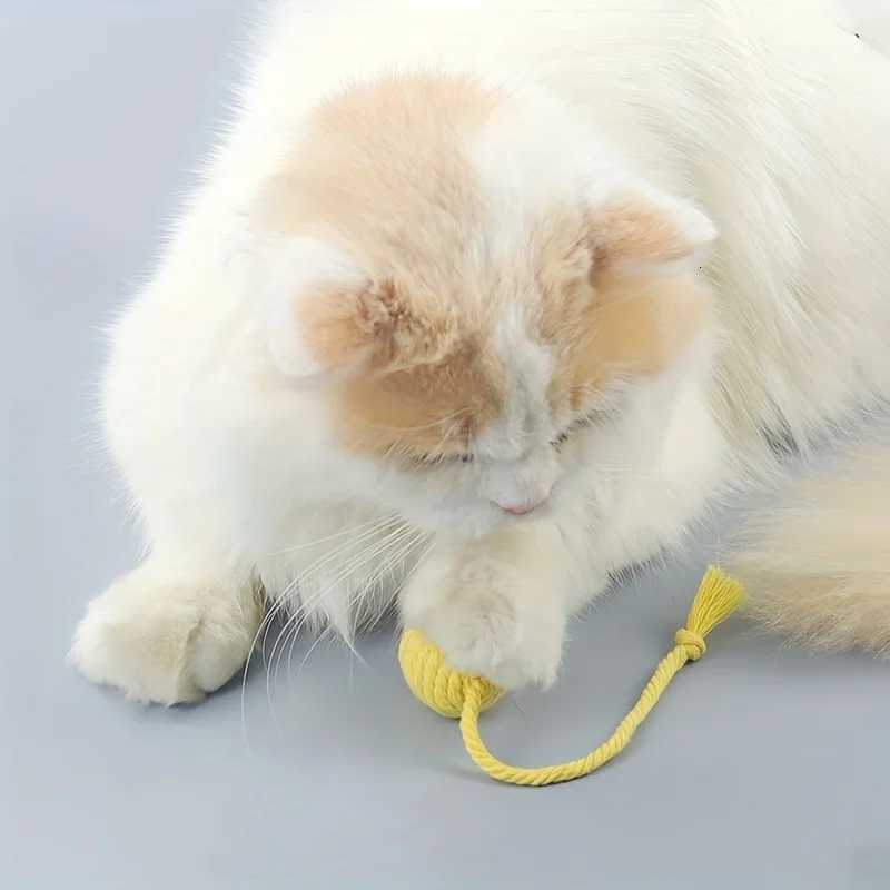 4Pcs/set Colorful Cotton Rope Ball Cat Toys Interactive Pet Toy for Cats Kittens M251209