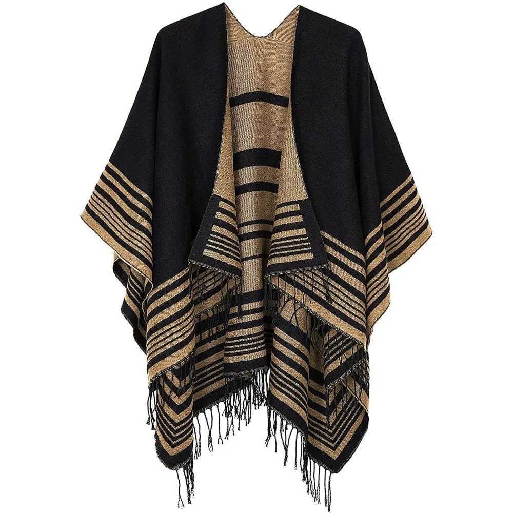 Luxury Womens shawl front open cape oversized sweater autumn and winter casual open cape Y251208