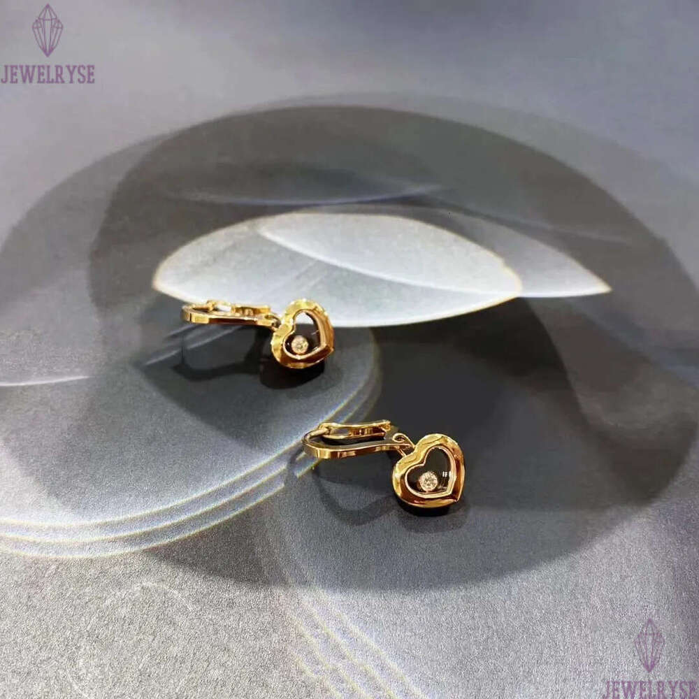 Luxury love heart designer earrings for women 18k rose gold clear Acrylic bead slide earring fashion round geometry charm earings ear rings jewelry