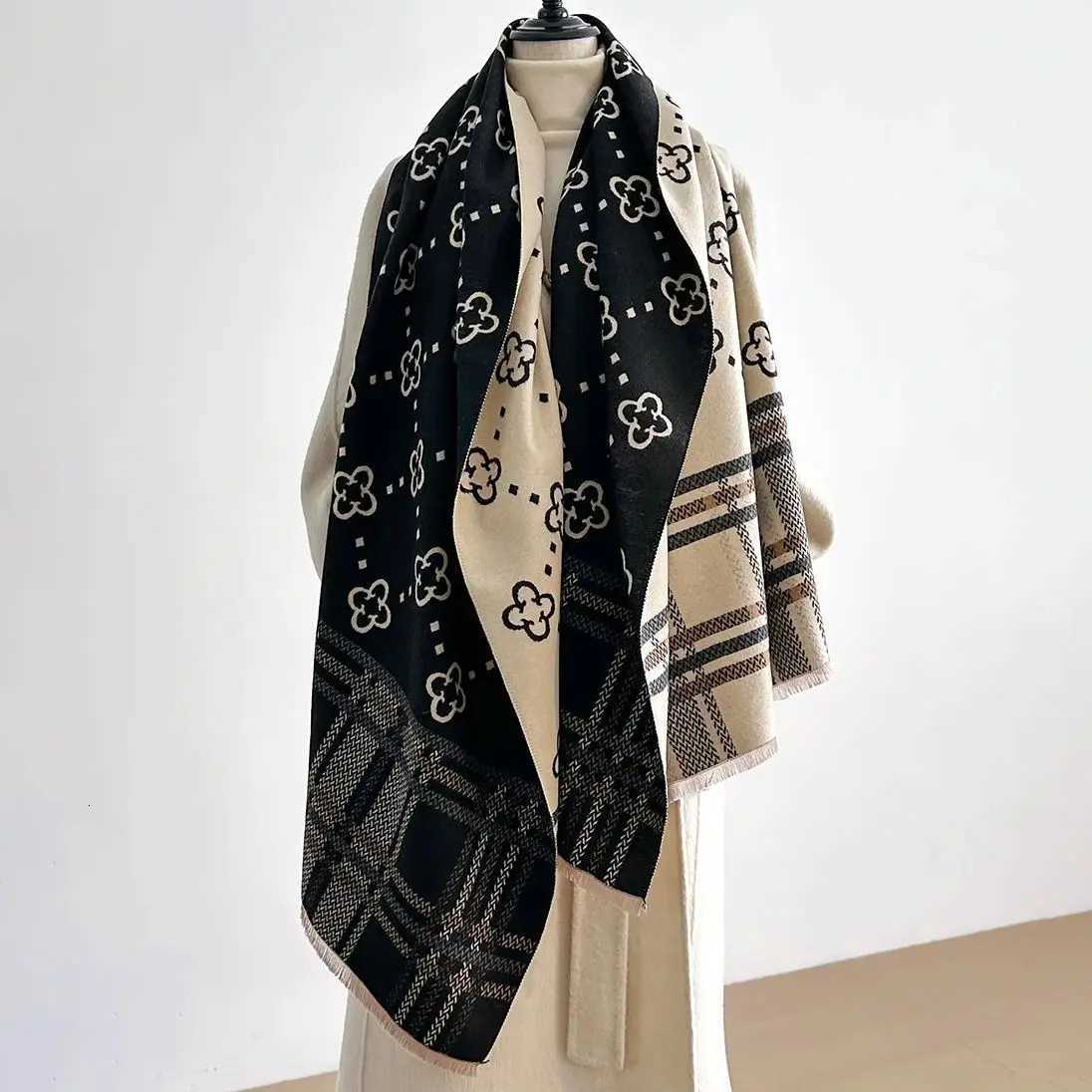 Luxury New Luxury Winter Two-Sided Cashmere Long Fringe Scarves High Quality Women Thicken Wrap Shawl Ladies Pashmina Warm Scarf Y251208a