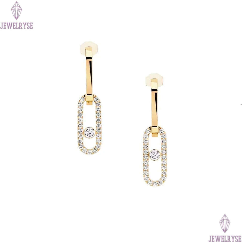 Luxury top grade classic slide bead crystal designer earrings for women shine diamond stone silver rose gold charm elegant earring earings ear rings j