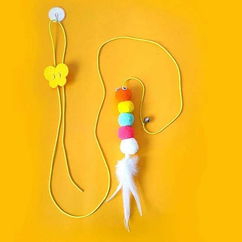 Cat Toy Hang on The Swing Hang on The Door Hang Elastic Feather Toy M251209
