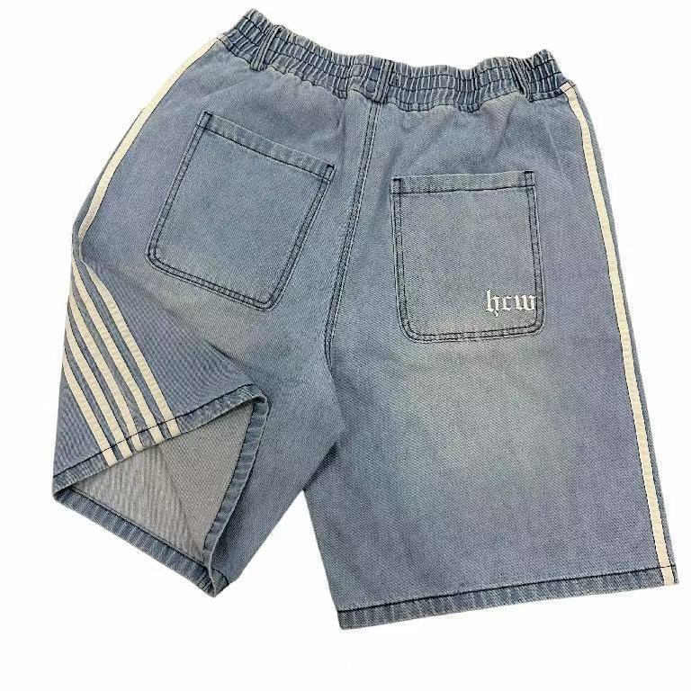 Men's Jeans Letter Print Hcw American Vintage Jeans Hip Hop Men And Women Black Gothic 2000s Loose Fashion Wide Leg Casual Streetwear