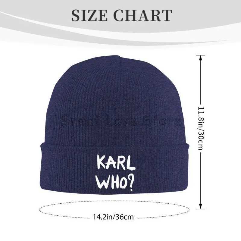 Luxury KARL WHO Print Bonnet Hats Cool Knit Hat for Men Women Winter Warm Skullies Beanies Caps Print Beanie Hat Soft Warm Winter Y251209