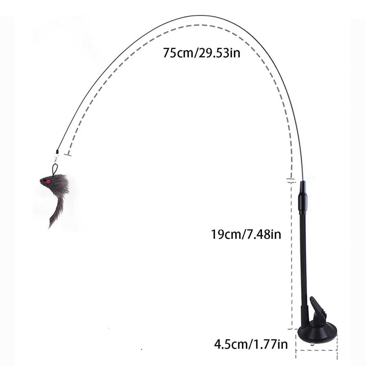 Cat Toys Simulated Insects Interactive Sucker Feather with Bell Cat Stick Toy for Kitten Playing Teaser Wand Toy Cat Supplies M251209