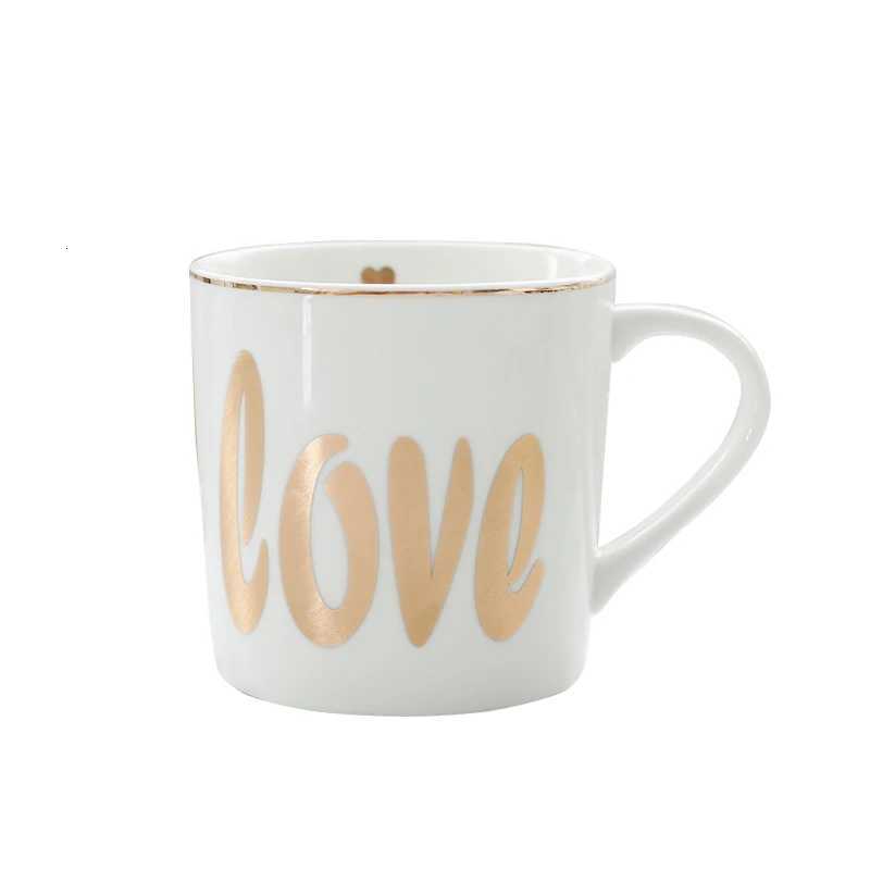 Creative Ceramic Milk g Love Star Stripe Pattern Gold Plating Handle Cup Off Household Coffee Milk Tea gs He Decoration H251209