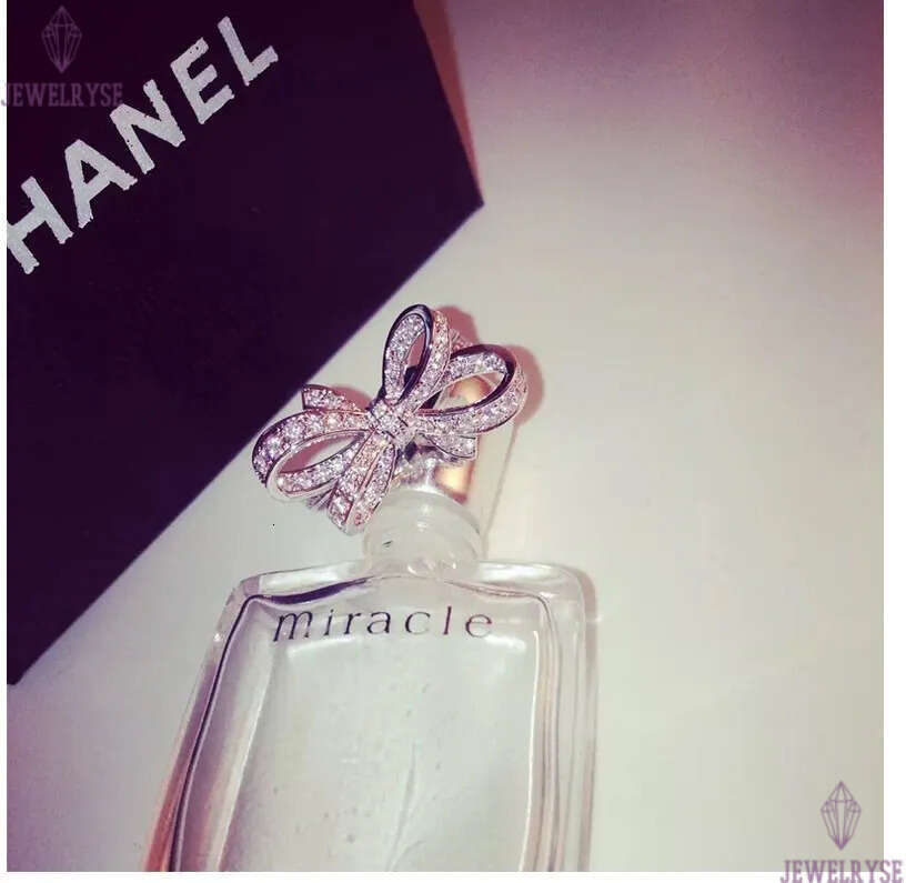 S925 Silver Cute Butterfly Designer Rings for Women Girls Fashion Luxury Crystal Diamond Sweet Bow Bowknot Design Chinese Nail Finger Love Ring Jewelr