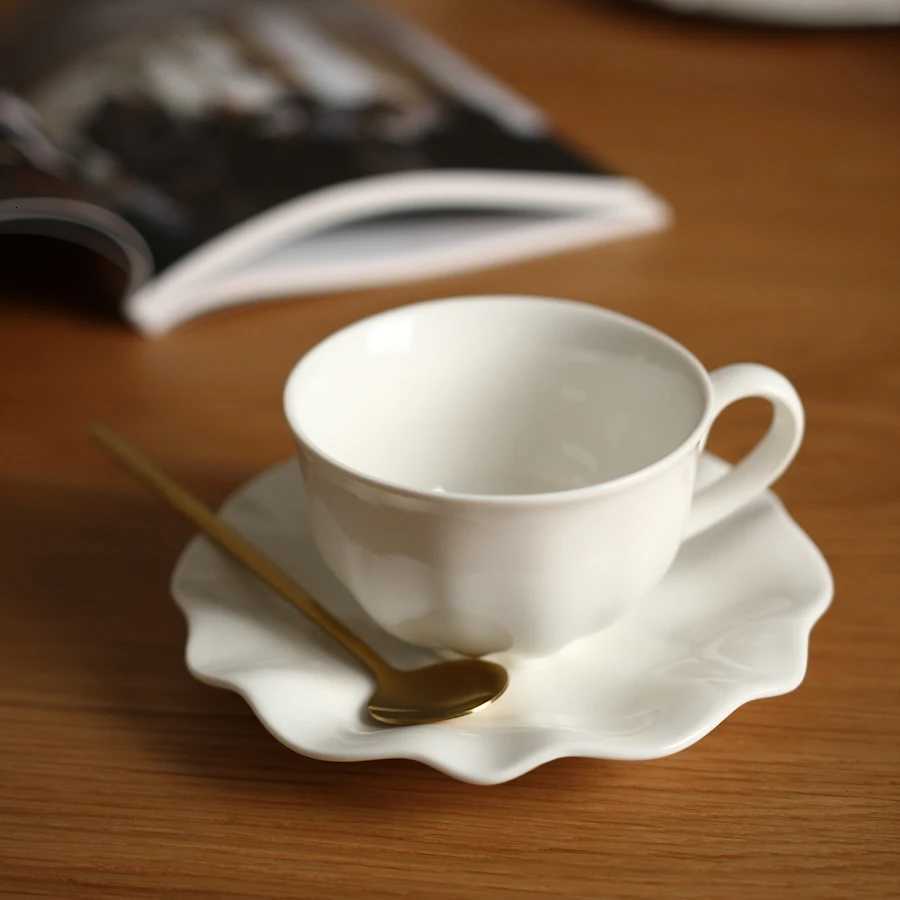 plates Nordic minimalist white ceramic coffee cups Small capacity 200ml dessert g Exquisite ceramic tableware tea cups H251209