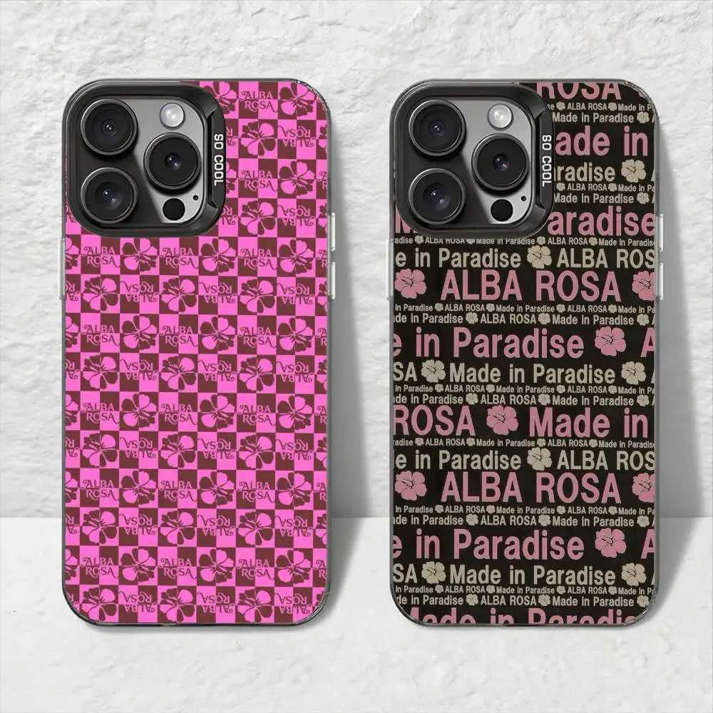 Fashion A-ALBA R-ROSA Phone Case For IPhone 11 12 13 14 15 16Pro Max Plus Protect Plating Phone Cover C251209