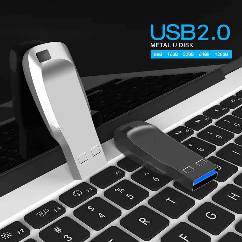 NEW USB Flash Drive 20 High Speed 128GB 64GB 32GB 16GB 8GB Cle USB 20 Flash Pendrive 64GB 128GB Metal 20 Stick Pen Drive C251209