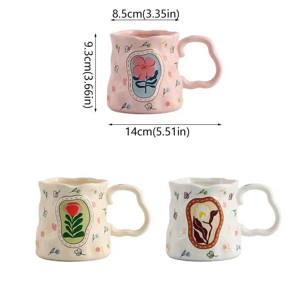 Exquisite Light Luxury Ceramic Coffee g Floral Decoration Elegant Milk Cup Handmade Unique Breakfast Cup Breakfast Time H251209