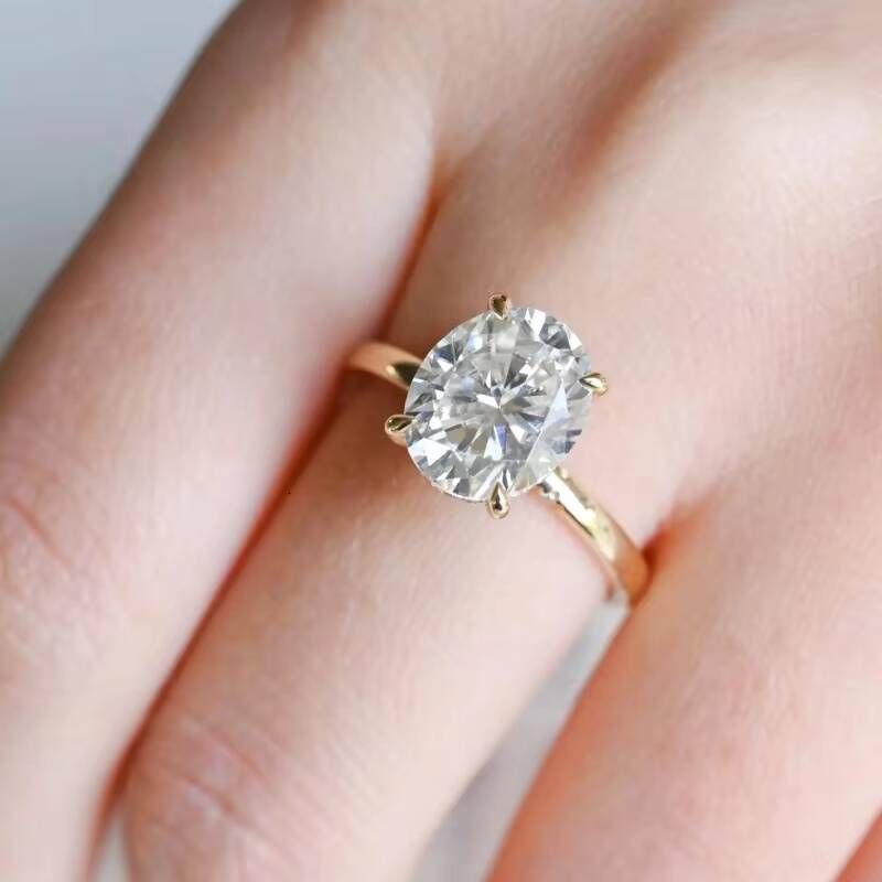 10k 14k 18k Solid Gold Lab Grown Diamond Engagement Ring for Men Women Igi Gia Certified 2ct 3ct Vvs Lab Diamond Jewelry Custom