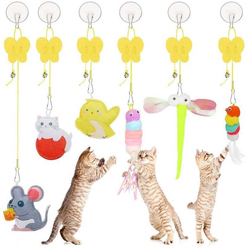 Hanging Door Cat Toy Swinging Self-Play Telescopic Rope Teaser Interactive Toy Elastic with Bell Hanging Kitten Toy Sticky Swing M251209