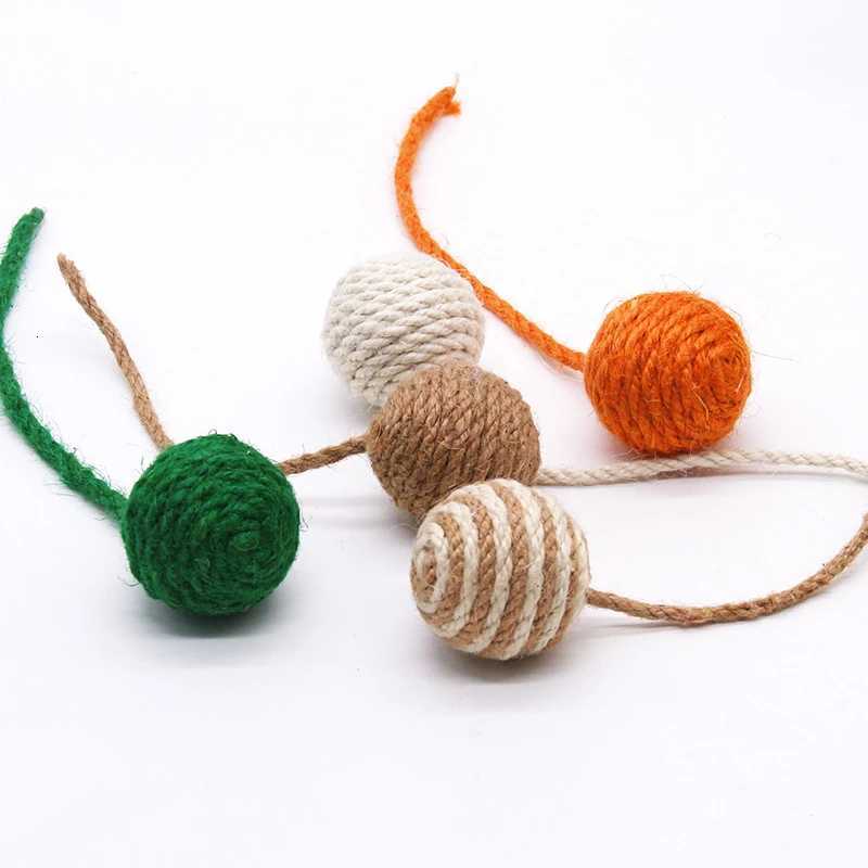 Colorful Sisal Rope Weave Ball Teaser Play Balls Pet Cat Interactive Indoor Balls Scratch Proof unting Instinct Chase M251209