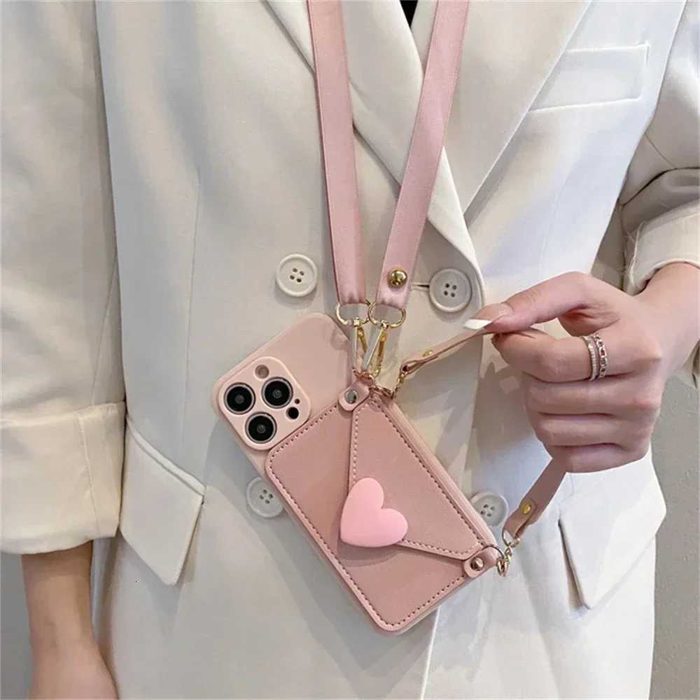 3D Love Crossbody Necklace Lanyard Holder Case Cpatible for iPhone 15 13 14 12 11 Pro Max 7 8 14 15 Plus X XR XS Max C251209