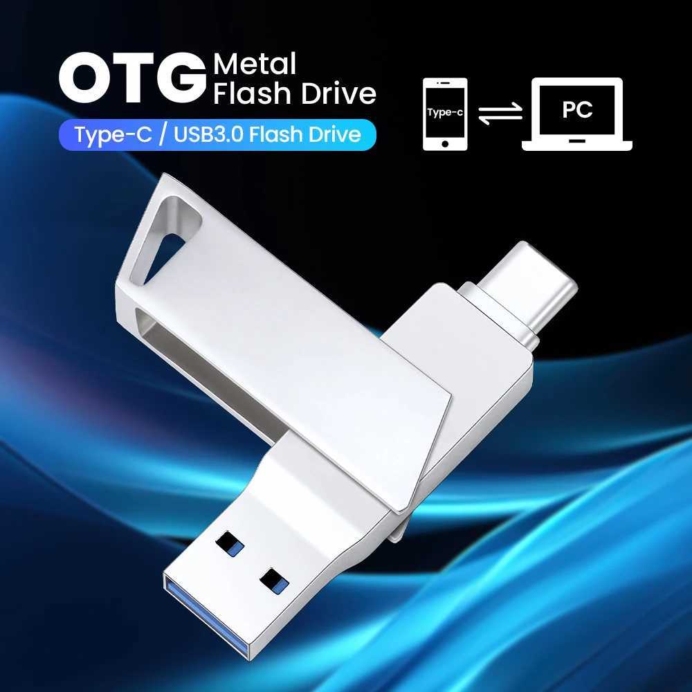 New Metal Type-C Rotatable USB 30 Flash Drive 32GB Cputer And Phone Dual-Use Rotating Design Durable Data Stora Drives C251209