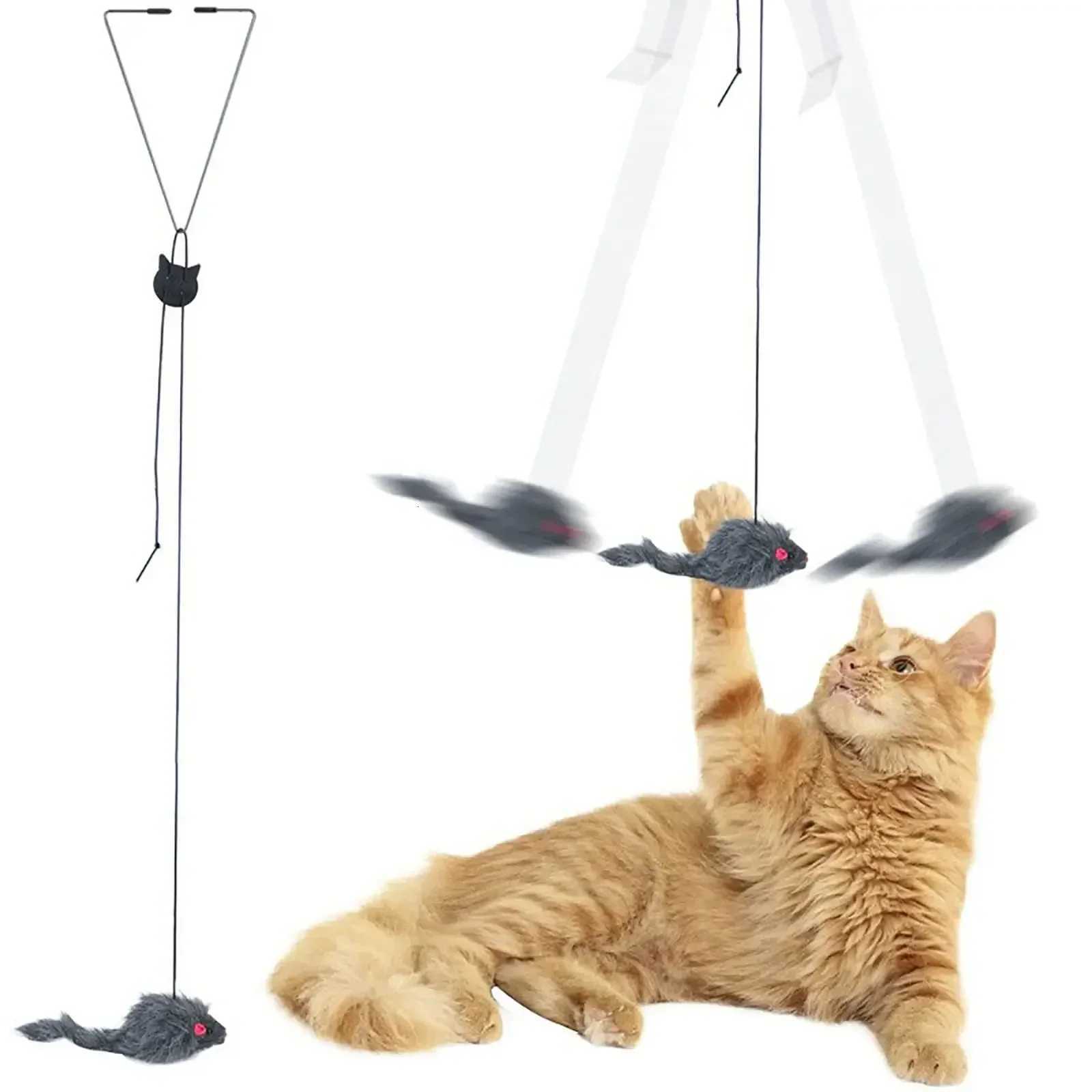 Door Hanging Cat Teasing Stick Pet Toys Retractable Long Line Mouse Interactive Toy Living Room Hanging Toys for Dog Cat M251209