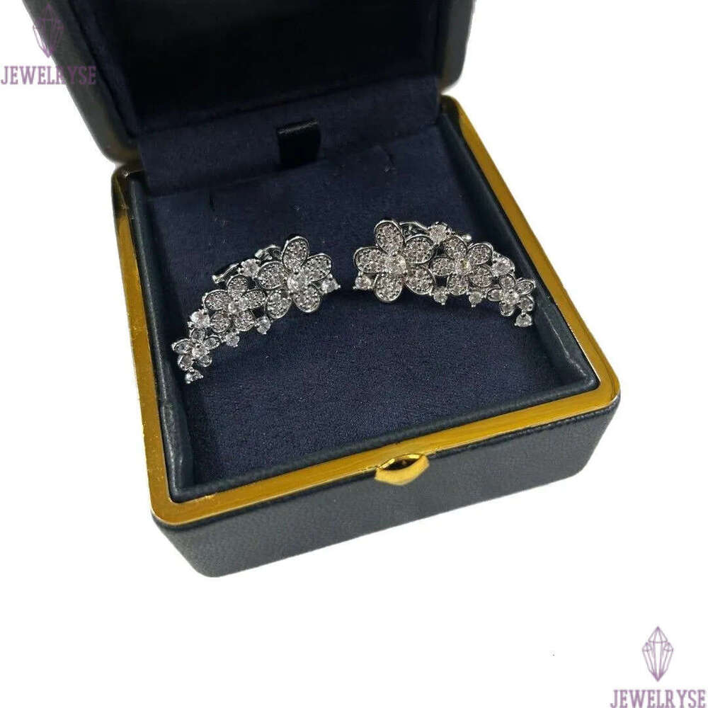 2025 spring summer new luxury lovely flower designer earrings stud for women silver white stone diamond zircon rose flowers earings earring ear rings 