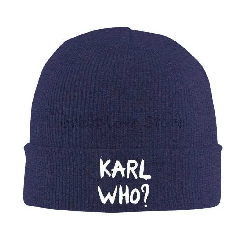Luxury KARL WHO Print Bonnet Hats Cool Knit Hat for Men Women Winter Warm Skullies Beanies Caps Print Beanie Hat Soft Warm Winter Y251209