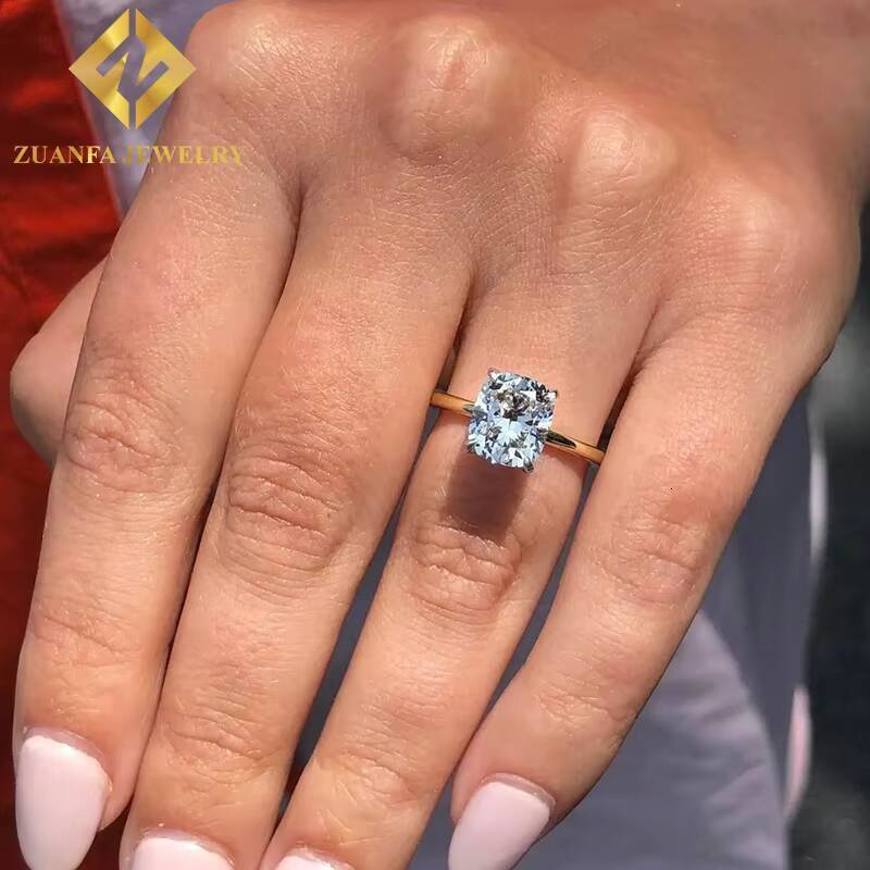 Oval Cut 10K Solid Gold Moissanite Lab Diamonds Solitaire Engagement/wedding Rings