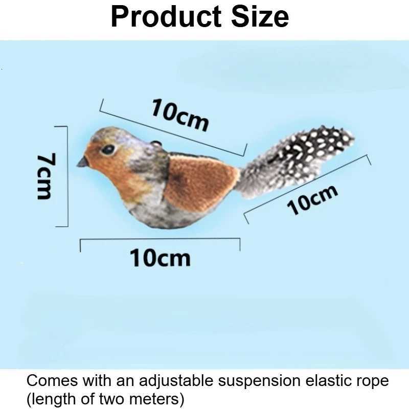 1pc Interactive Cat Toy with Chirping Sound Feather Wand - Soft Polyester and Feather Wand Realistic Bird-like Movement M251209