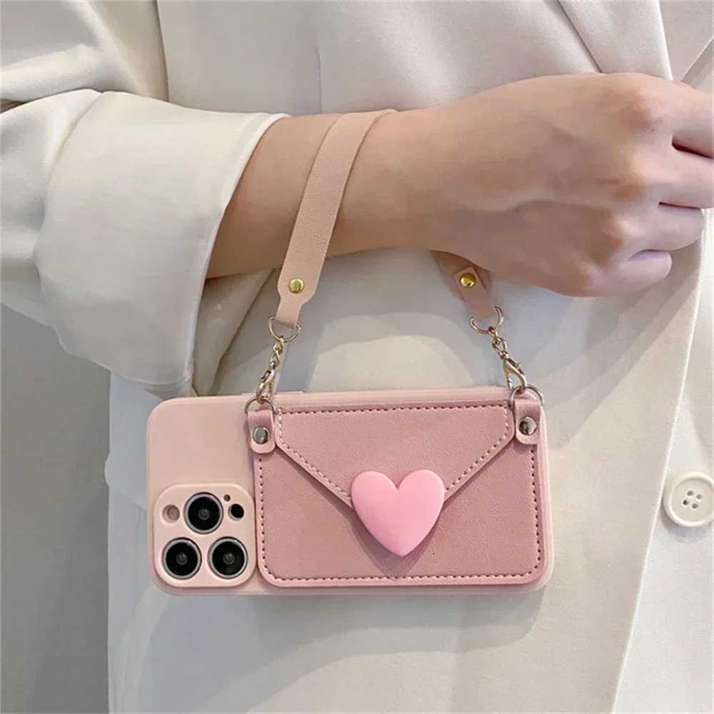 3D Love Crossbody Necklace Lanyard Holder Case Cpatible for iPhone 15 13 14 12 11 Pro Max 7 8 14 15 Plus X XR XS Max C251209
