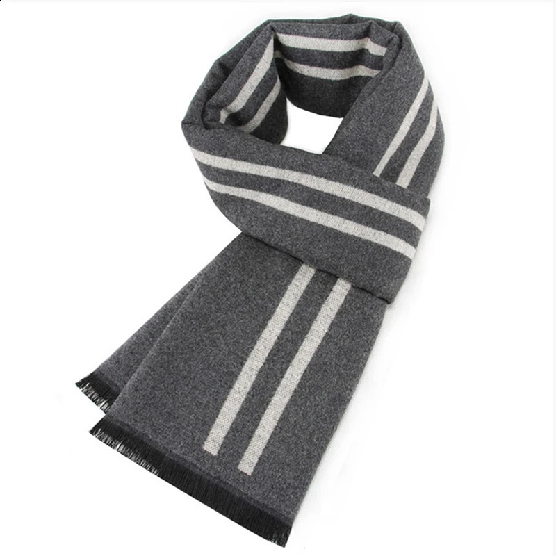 Luxury Scarf For Men Thick Neckerchief Cashmere Wool Shawl Silk Scarf Winter Warm Business Tassels Muffler Scarves Long Wrap 251204
