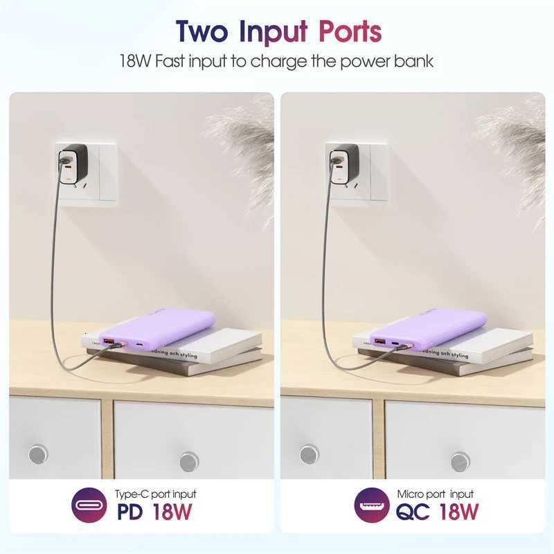 Power Bank 10000mAh PD20W Fast Charging Mobile Phone Charger for iPhone 16 15 Powerbank External Battery H251209