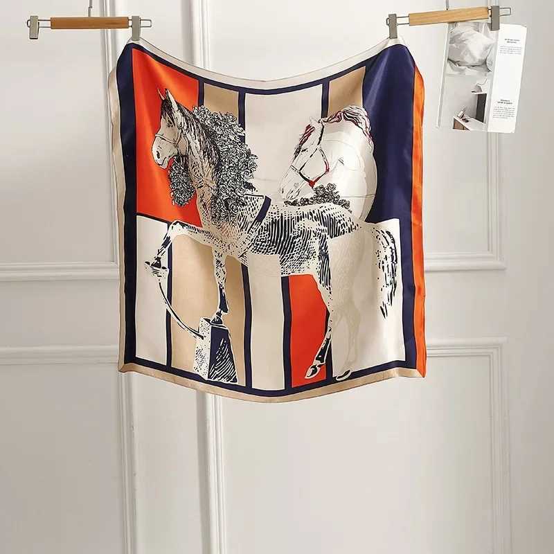 Luxury 1 pcs 90x90cm spring and autumn Korean version of large square scarf imitation silk scarf bib all fashion headband Y251208