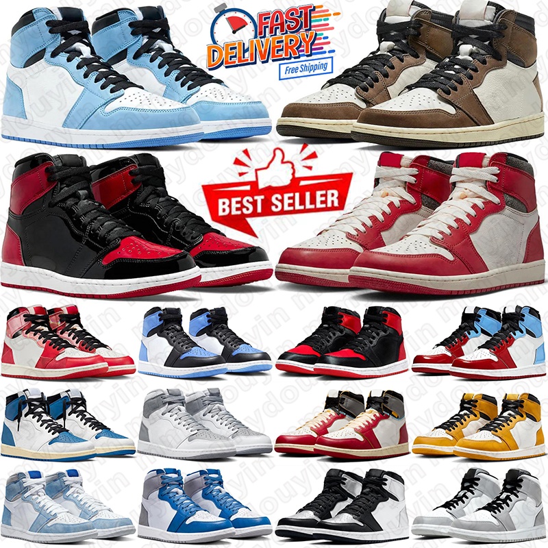 with box high 1 1s basketball shoes women mens trainers Velvet Brown travis Reverse Mocha Fragment Low University Blue outdoor sports designer sneakers travisscot 1