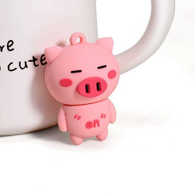 SHANDIAN USB 20 flash drive 64GB Cute pig Cartoon High speed Pen drive with key chain Memory stick Business gift U disk C251209