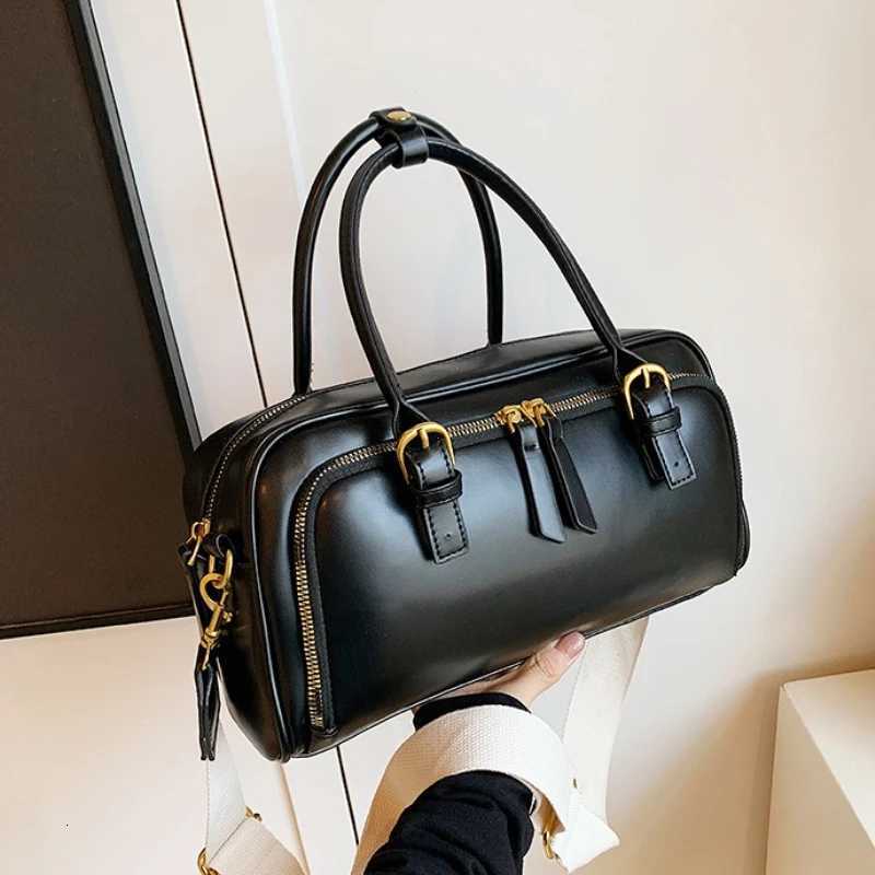 Vintage Handbags for Wen Pu Leather Tote Bags 2025 Y2K Ladies Shoder Bag Large Capacity Cmute Wide Strap Crossbody Bag Y251209