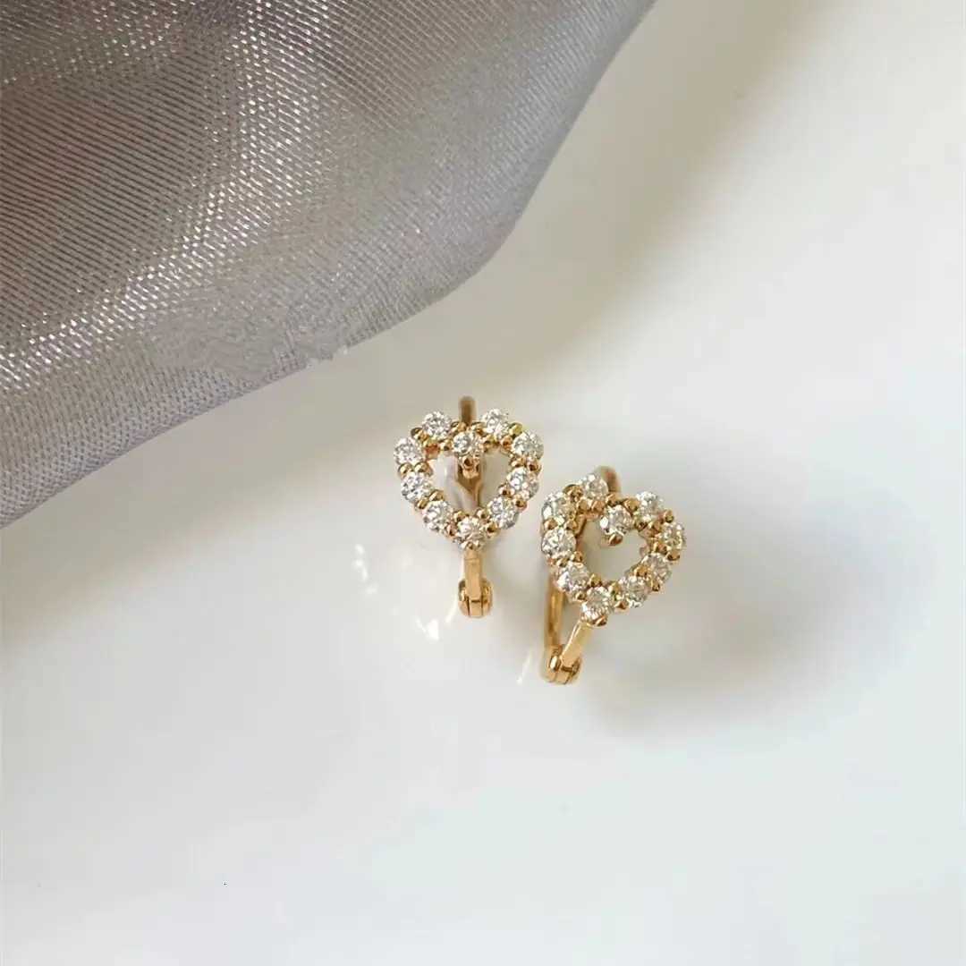 Trendy Cute Sweet Hollow Heart Cz Zircon Hoop Earring Women Classic Shiny Stud Earrings Fashion Small Ear Buckle Female Jewelry K251209 H260129